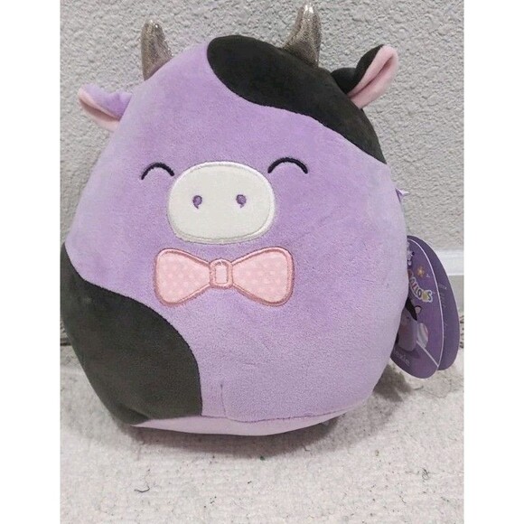 Squishmallows 12" Alexie The Lavender Cow Gold Horns Squishmallow Plush NEW - Picture 1 of 3